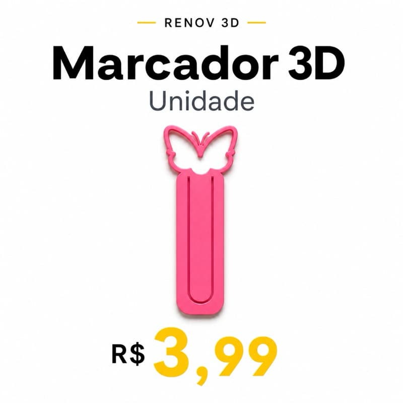 Marcador de Página Borboleta Fofo | Bookmark Delicado para Livros | Presente Criativo para Leitores