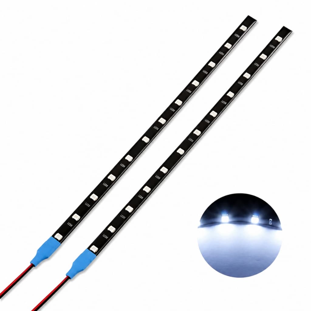 Kit 2 Fita Siliconada 12 Led 30 Cm Universal Luz Branca