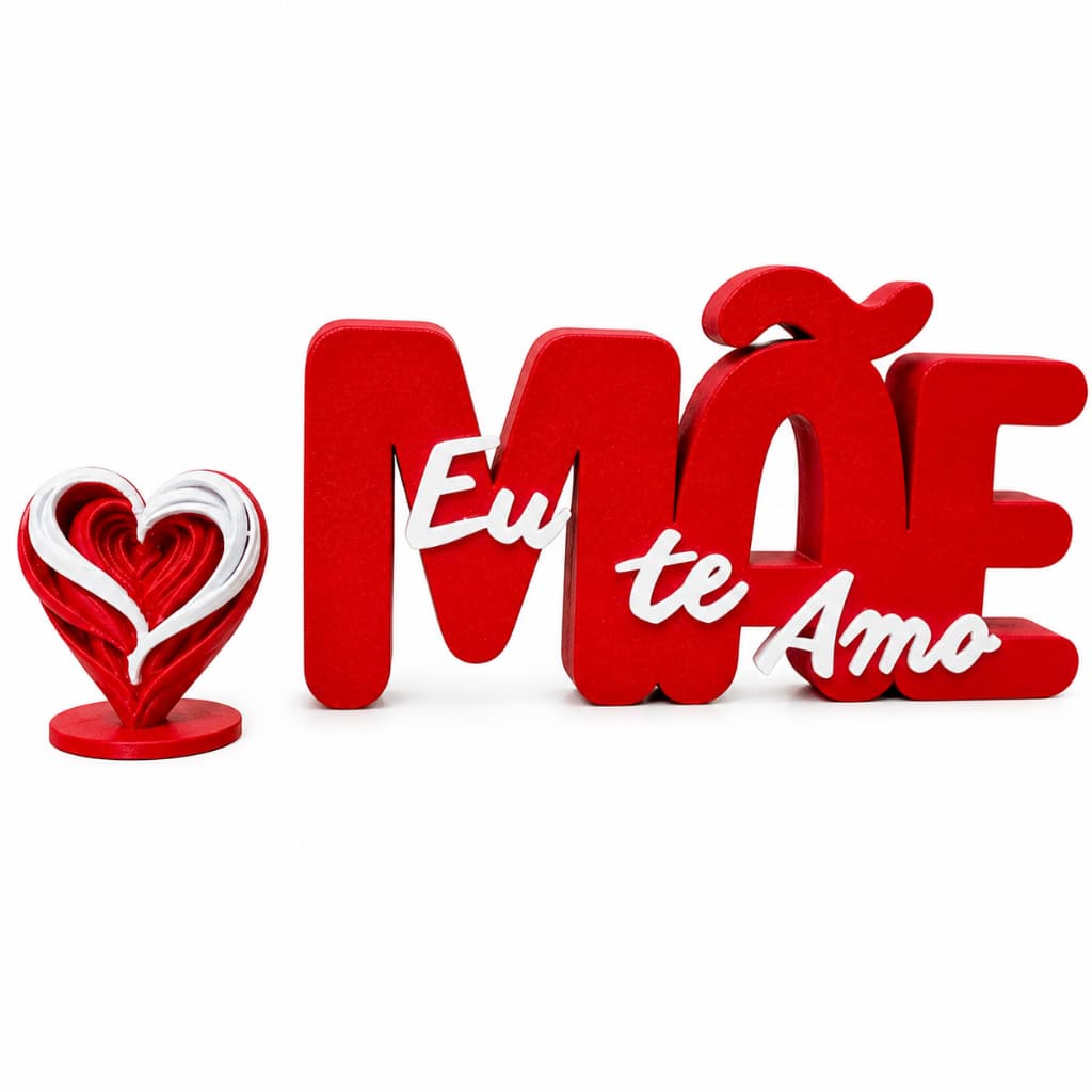 Letreiro Decorativo Mãe Eu Te Amo 3D – Presente Especial para minha mãe "Eu te amo", Sala e Quarto