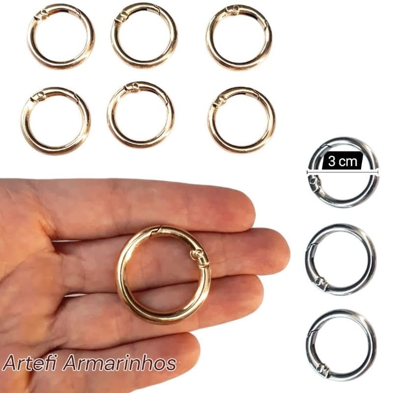 ARGOLA ARTICULADA 30mm  3cm MOSQUETÃO