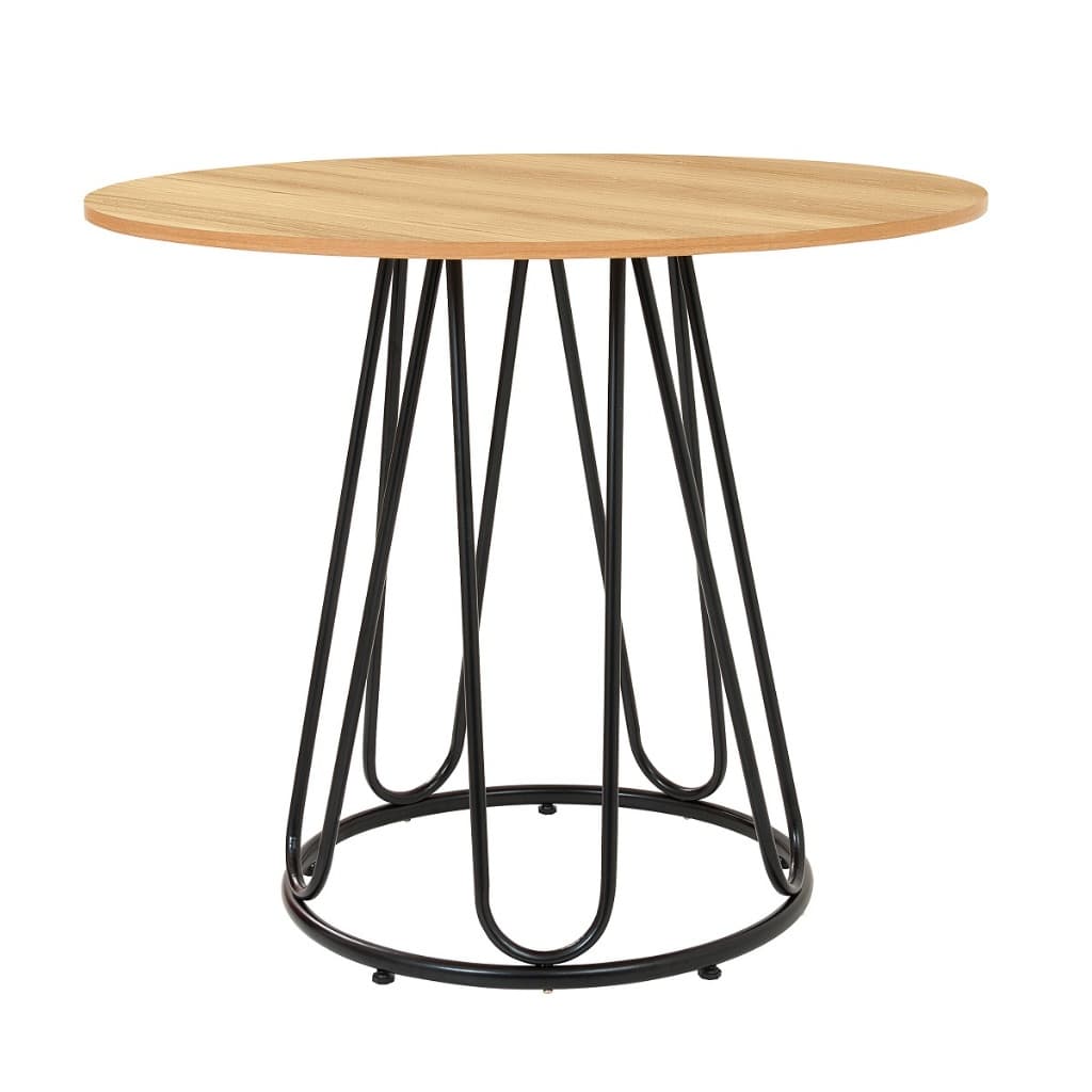 Mesa Sala De Jantar Redonda Moderna Com Tampo Mdp 90Cm Resistente Em Aço