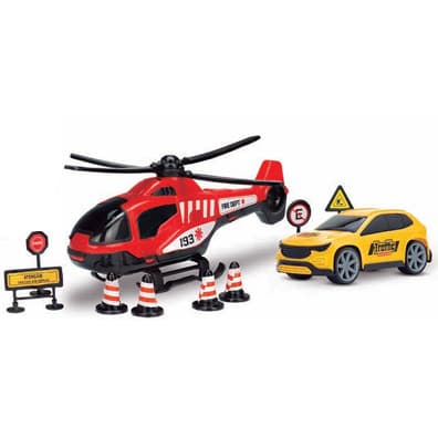 SUPER KIT RESGATE - HELICOPTERO + CARRO - BS TOYS - 622