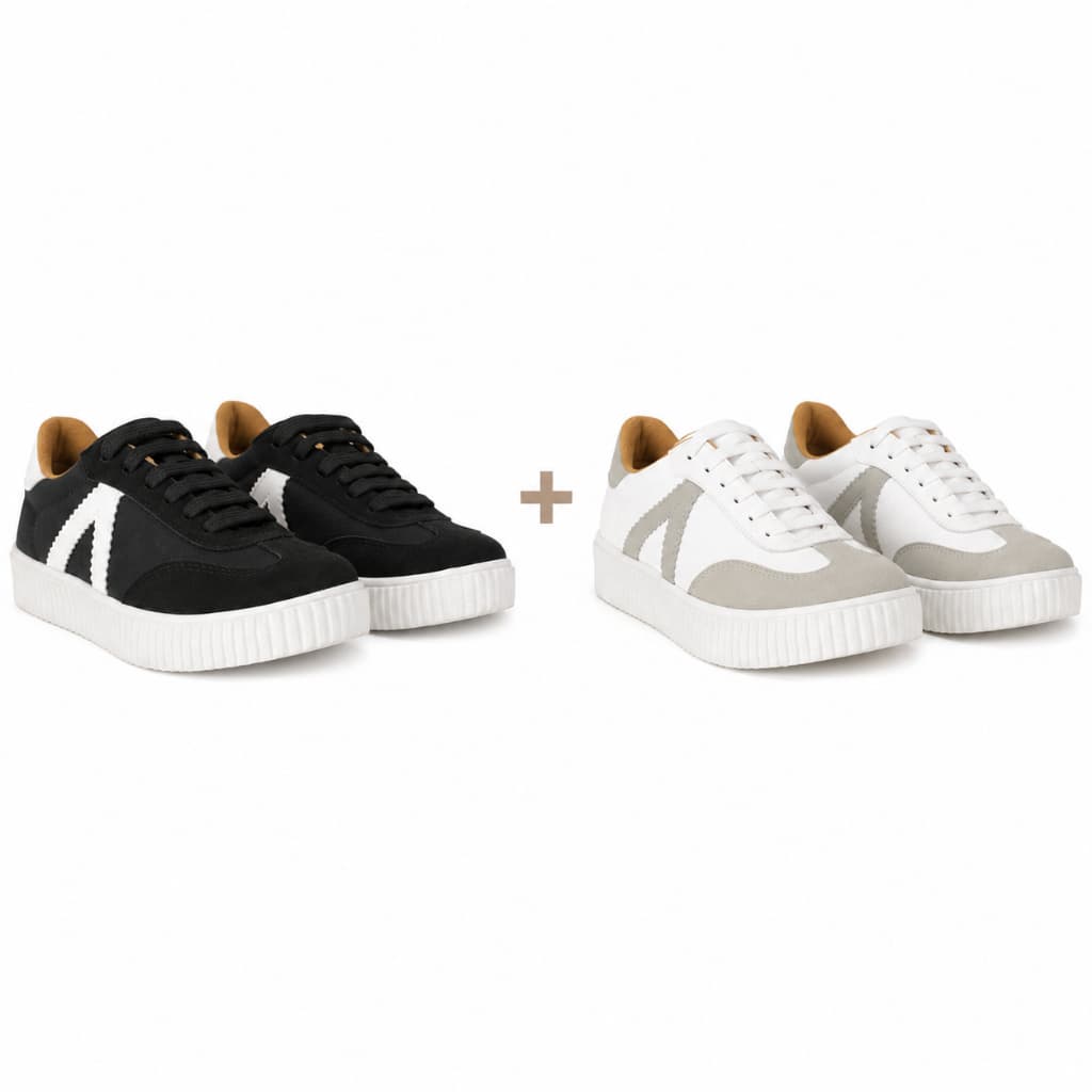 Kit 2 Tênis Casuais Femininos Plataforma Conforto Estilo Urbano
