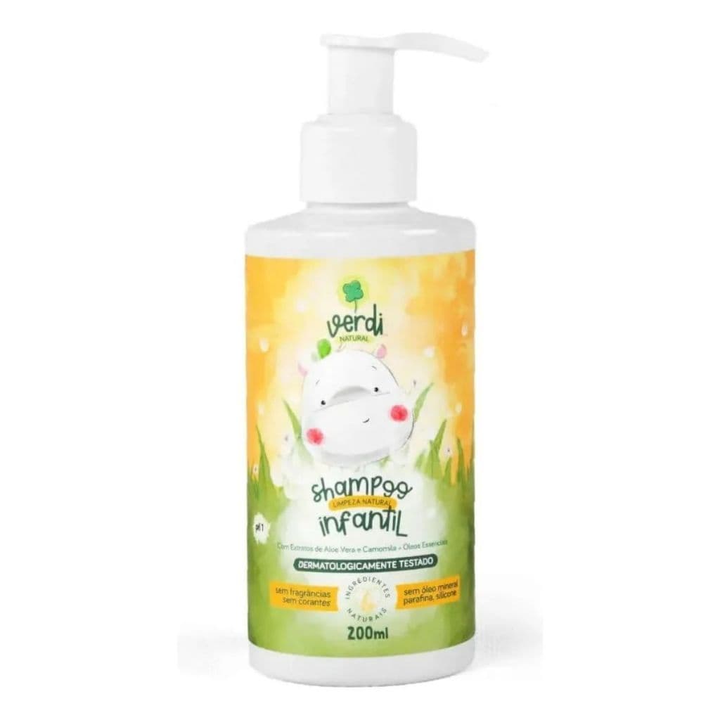 Shampoo Vegano Infantil Verdi Natural Camomila E Aloe Vera