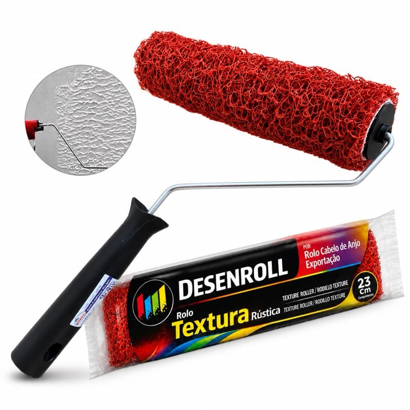 Rolo P/ Textura e Massa Rolada Cabelo de Anjo Tipo Exportação 23cm C/ Suporte