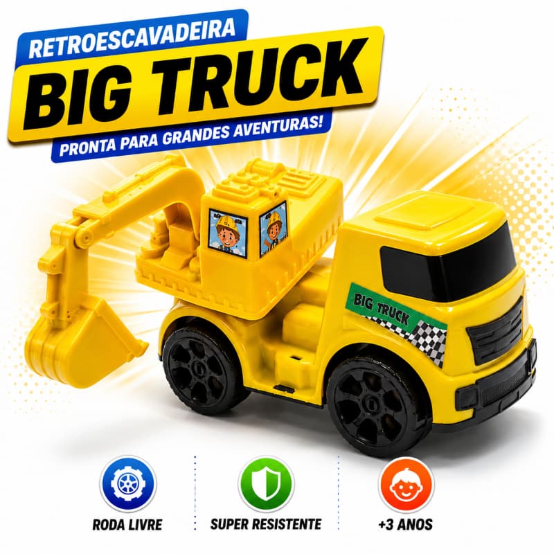 Brinquedo Trator Caminhãozinho Retroescavadeira Articulado Infantil Menino Construção
