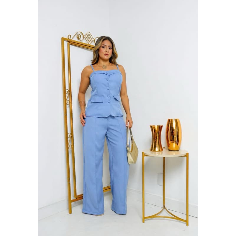 Conjunto de Alfaiataria Maldonado Azul TAM M