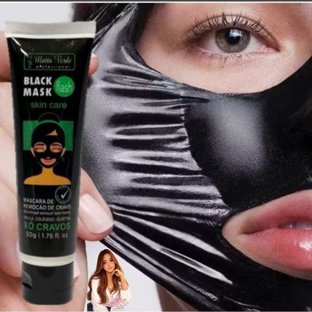Máscara Preta Matto Verde Removedora de Cravos Skin Care com 1, 2 e 3 Black Mask