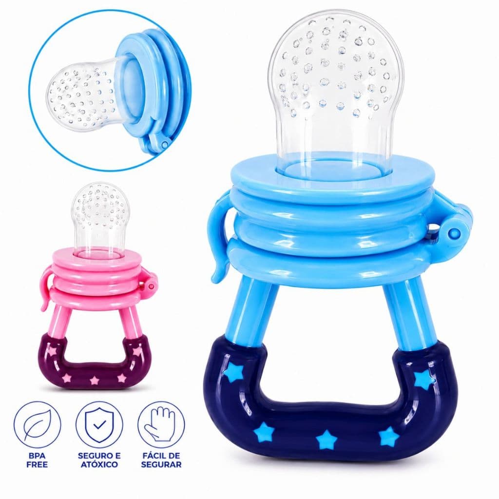 Chupeta Alimentadora Bebês Porta Frutas Alimentos Introdução Alimentar  Silicone Bico Mamadeira