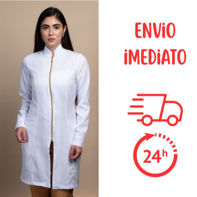 Jaleco Feminino Acinturado Punho Botão ENVIO RÁPIDO