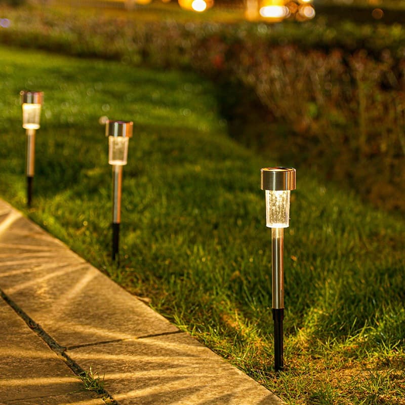 Luminária Solar para Gramado - Design Moderno, Ecológico e Resistente, 10 Unidades Branco Quente