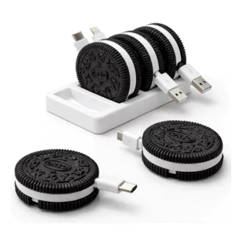 Organizador De Cabos Usb Oreo 4 Em 1 Usb-c iPhone Preto