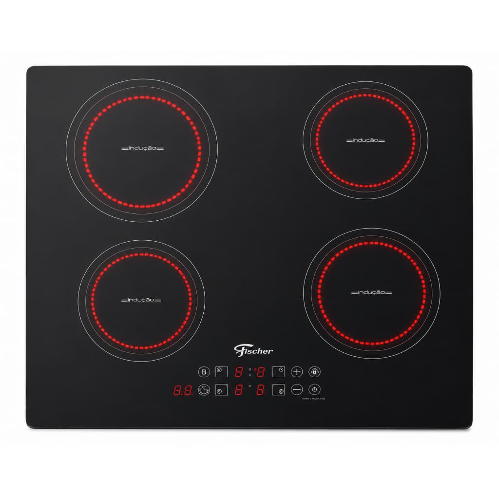 Cooktop de Indução Fischer 4 Bocas com Touch Screen Vitrocerâmica 220v