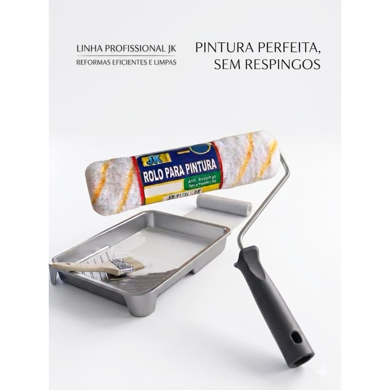 Rolo de pintura antirespingo 23cmx10mm c/cabo JK