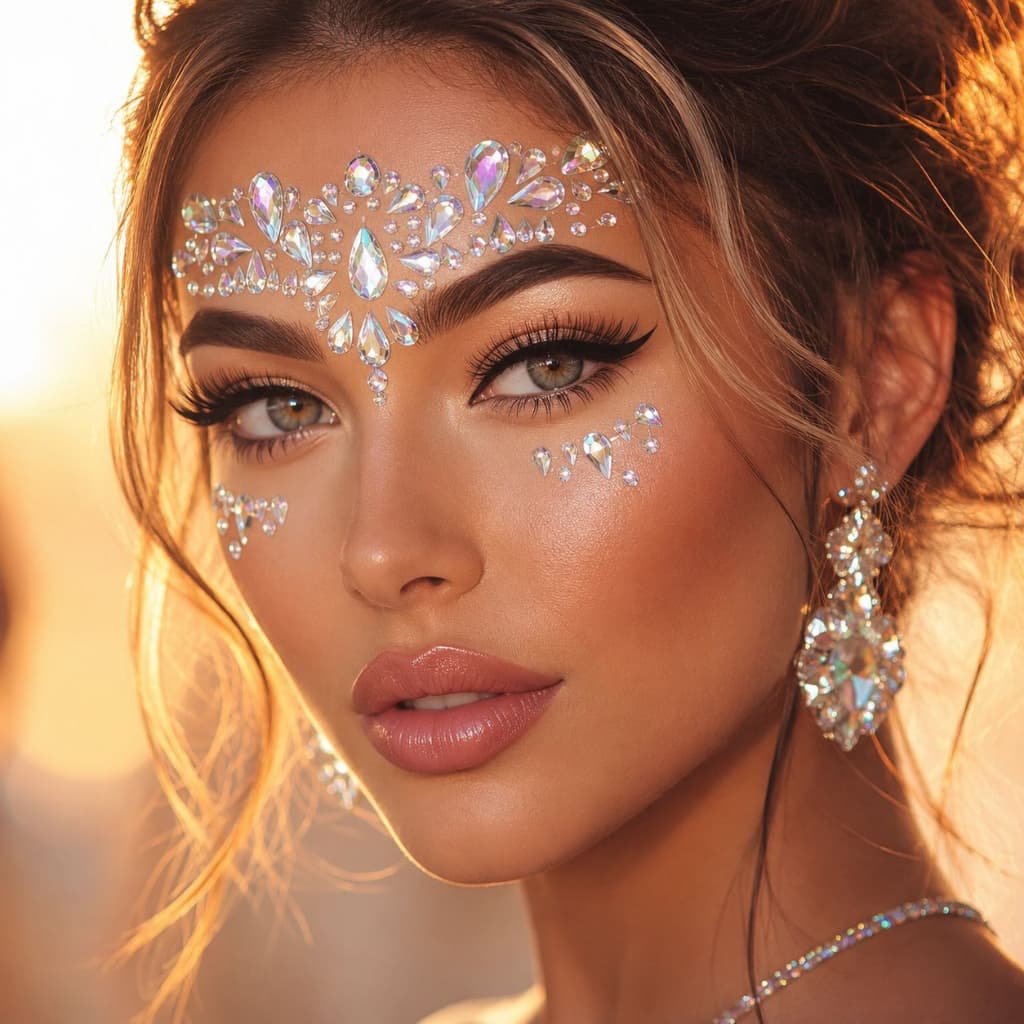 Strass Adesivo Facial Rosto Maquiagem Brilho Carnaval  Festa