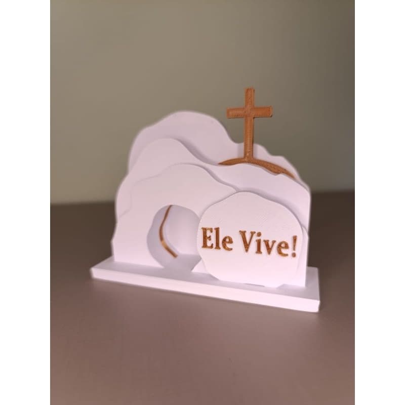 Enfeite Religioso Túmulo Vazio Ele Vive - Escultura Minimalista Premium