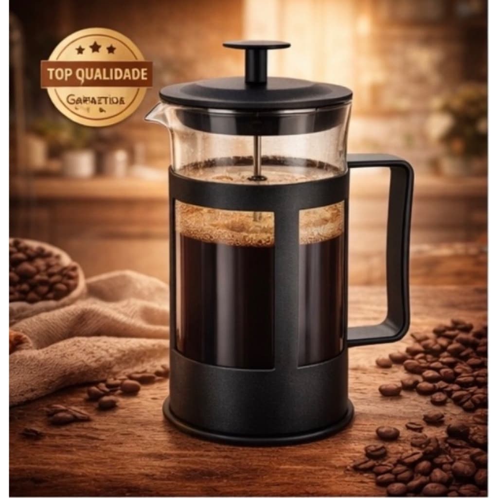 Cafeteira Francesa 600ml Vidro Filtro Reutilizavel Cozinha Cafe Gourmet