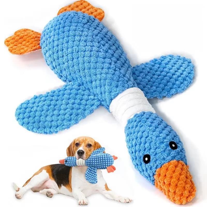 Brinquedo para Cachorro com Apito – Pelúcia Resistente Antiestresse Pet - Vaquinha,Cachorro,Elefante, Pato