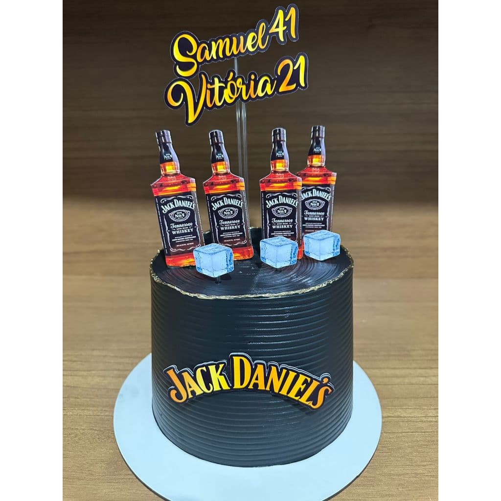 Topo de Bolo Jack Daniel's Topper de Bolo Whisky Jack Daniel