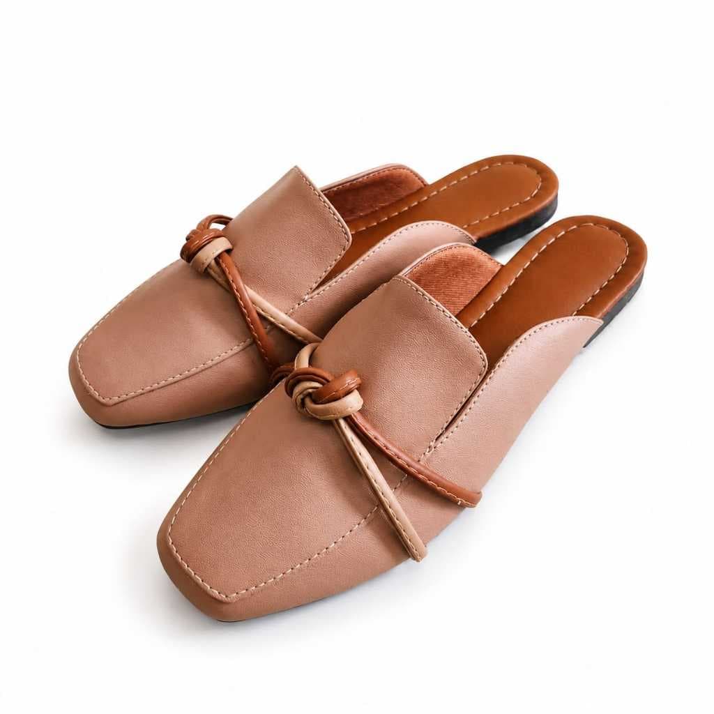 Mule feminino bico quadrado elegante confortável casual. sapatilha mule feminino confortável