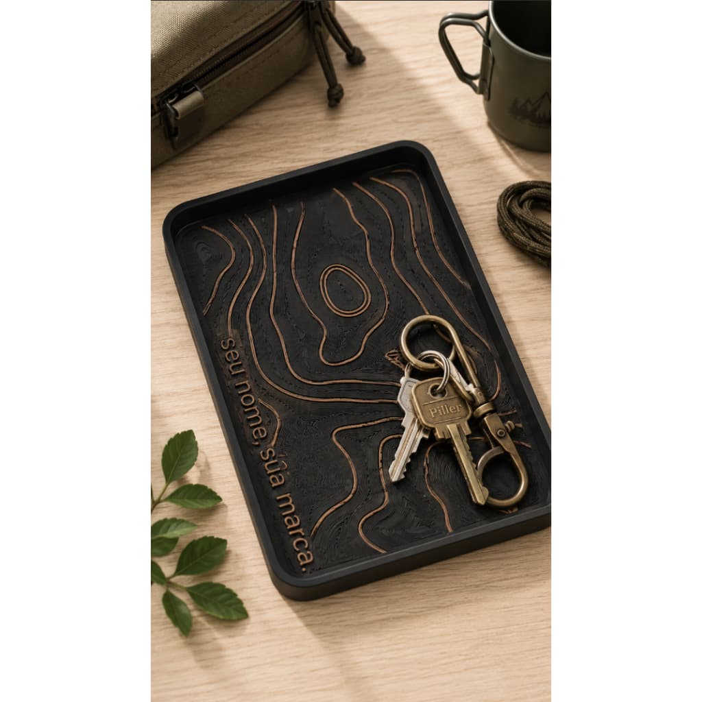 Organizadora de Objetos (chaves lantenas fones e etc) de mesa – Design Topográfico + BRINDE