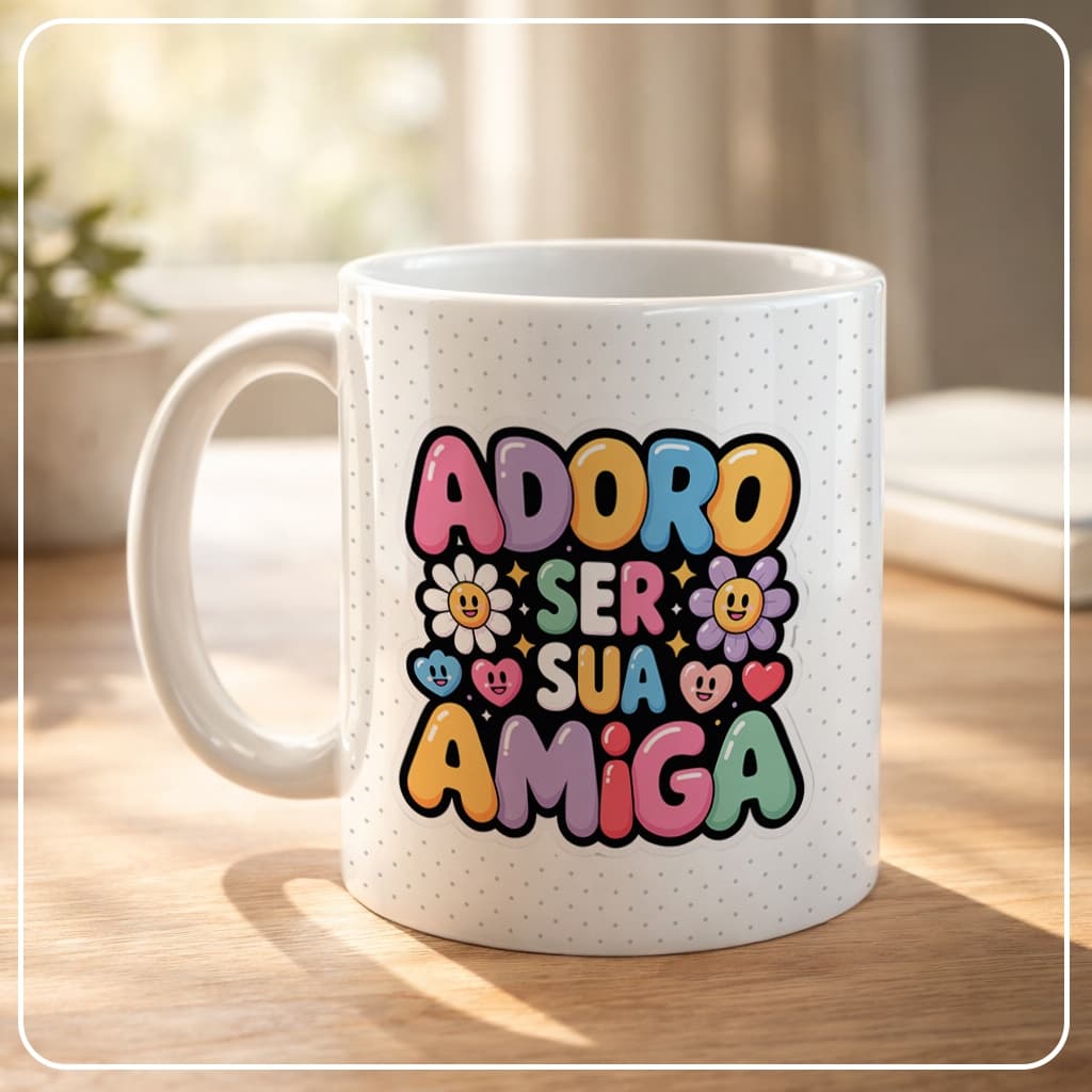 ☕ Caneca "Amizade Real": O Presente que Abraça de Longe! 💖