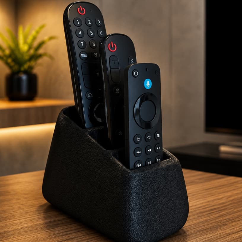 Suporte Organizador De Controle Remoto Luxo 3 Lugares Premium Design Moderno
