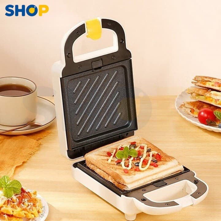Máquina de Sanduíche Multifuncional com Múltiplos Moldes - Faça Waffles, Sanduíches e Mini Pizzas na Sua Cozinha-M9