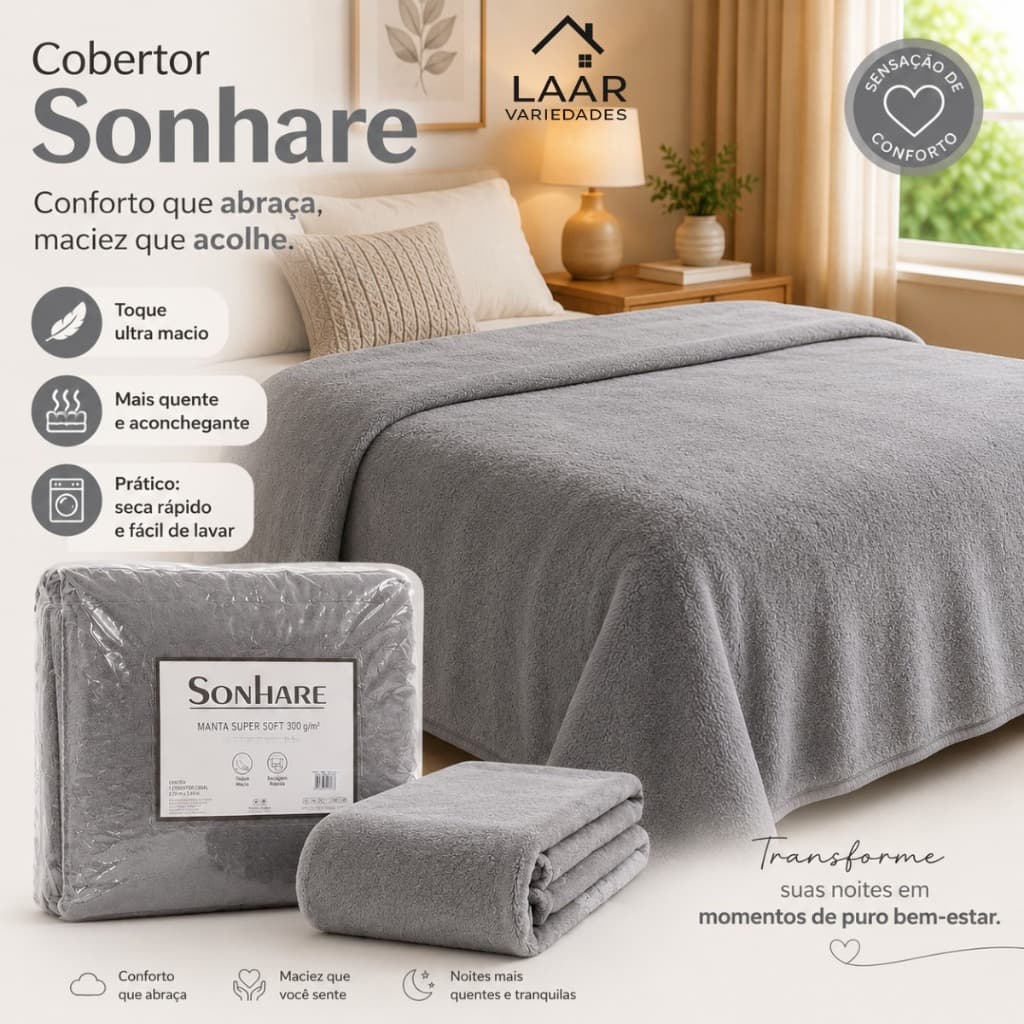 Manta De Microfibra Para Casal Toque Seda Antialérgico Macio Quente Grande Cama Sofá 1,80M X 2,20