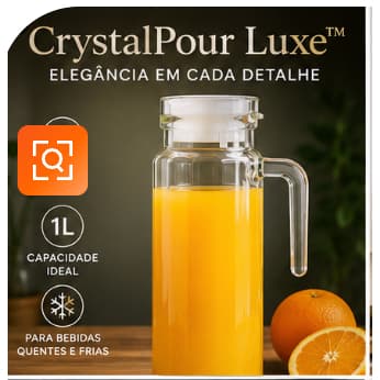 Jarra De Vidro Transparente Capacidade 1 Litro CristalPour Luxe