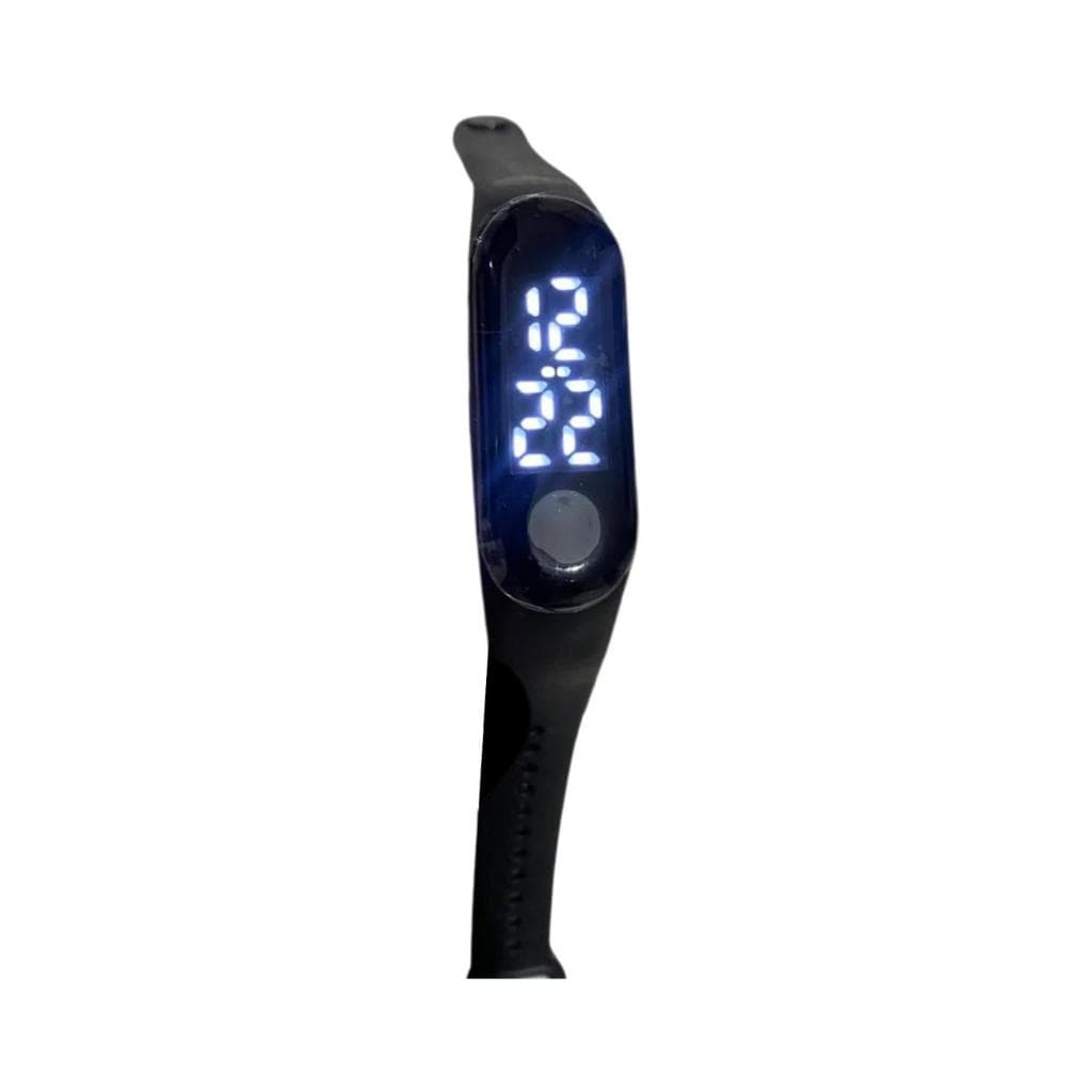 Relógio Digital LED Touch Preto Unissex Pulseira Silicone Moderno Esportivo Minimalista - Infantil