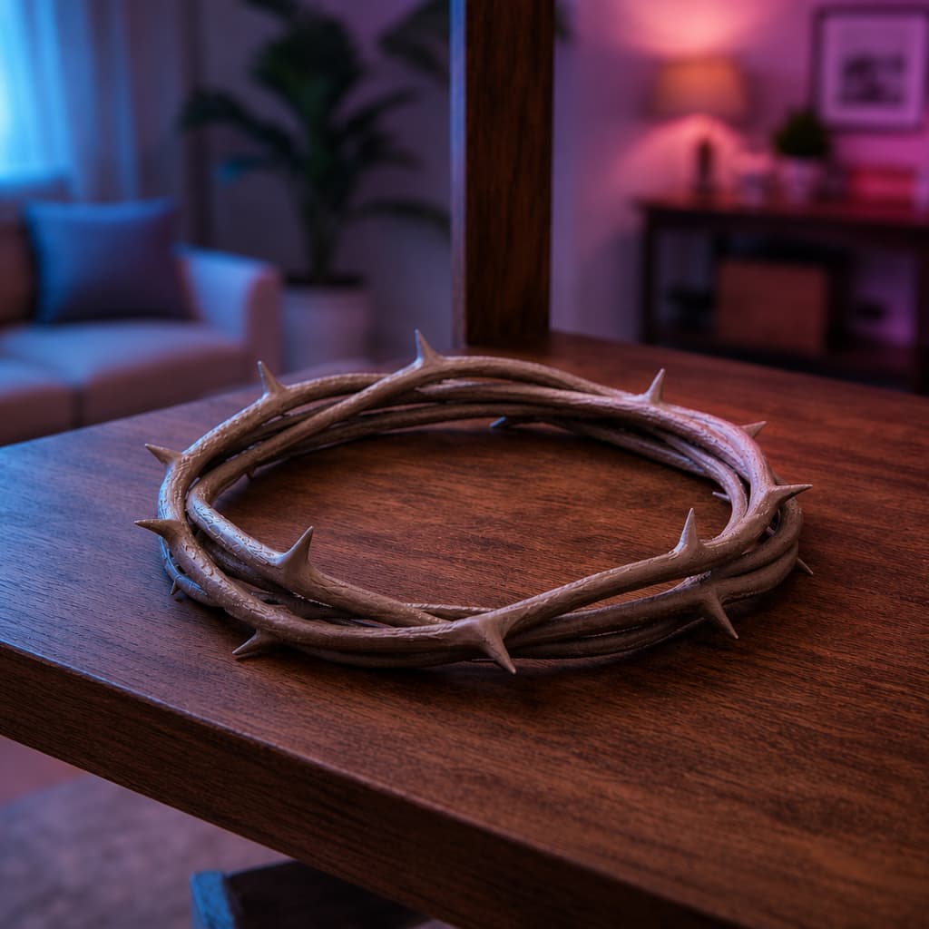 Coroa de Espinhos Decorativa Cristã para Decoração Religiosa em Estantes e Oratórios Varios Tamanhos