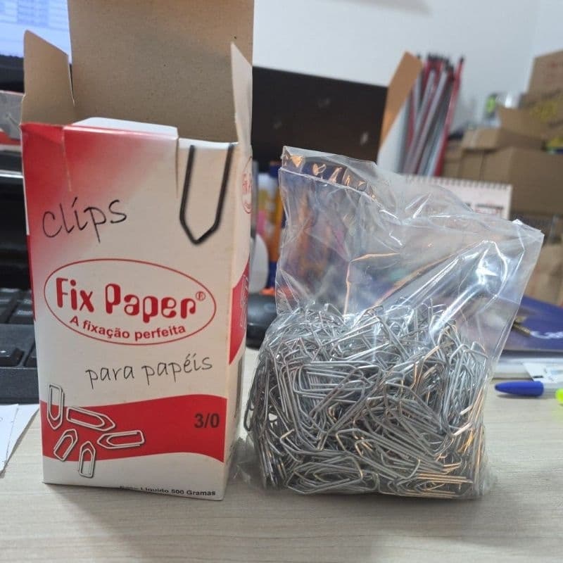 Clips para papéis 3/0 500gramas