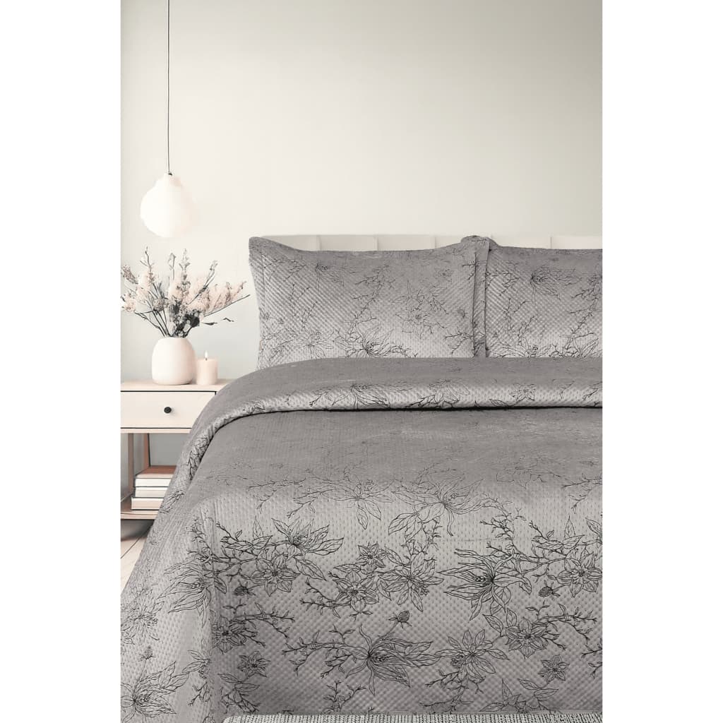 Kit 3 Peças Jogo De Cama Colcha Cobre Leito Casal, Queen ou King Estampado Dupla Face