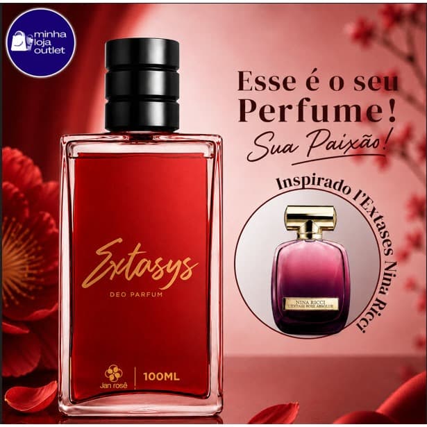 Deo Parfum Extasys Jan Rosê 100 ml | Sucesso TikTok!
