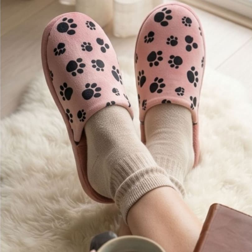 Pantufa Feminina Peluciada Solado Borracha Antiderrapante Forrada em Lã Macia Confortável