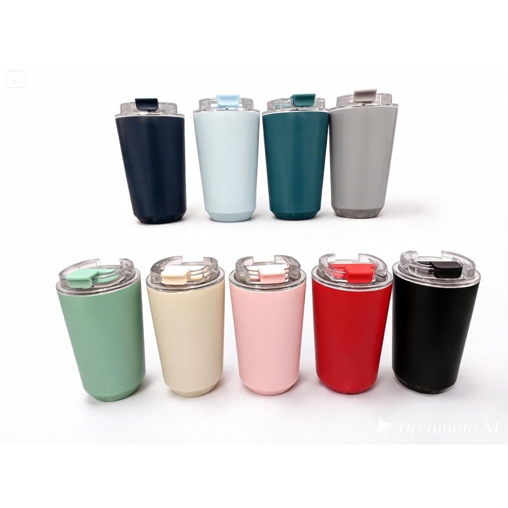 Copo Térmico Inox 380ml Café leite Chá choco quente frio diversas cores tampa rosqueável com anel de vedação tampa móvel