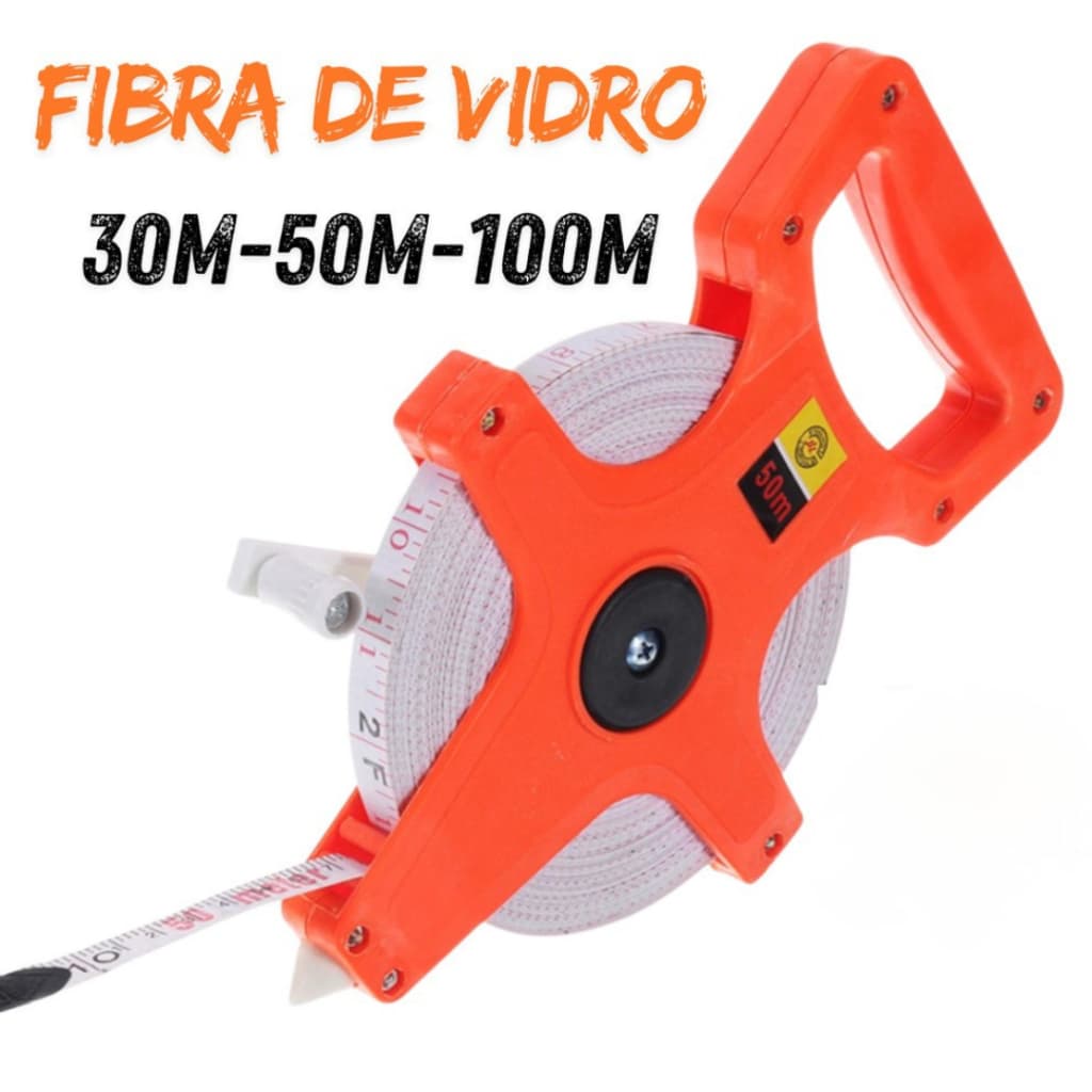 Trena de Fibra de Vidro Luatek 30M/50M/100M Resistente à Água e Ferrugem para Construção e Obras