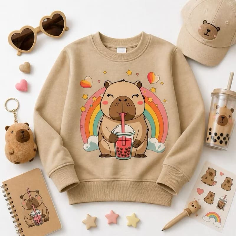 Moletom Infantil Capivara Unissex Tamanho 2 ao 14