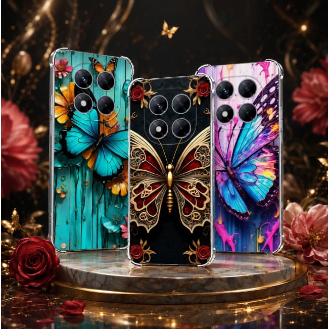 CAPA CAPINHA HEX COMPATIVEM COM REDMI NOTE 15 4G, 15 5G E 15 PRO PLUS DESENHO VARIADO BORBOLETA ANTI IMPACTO