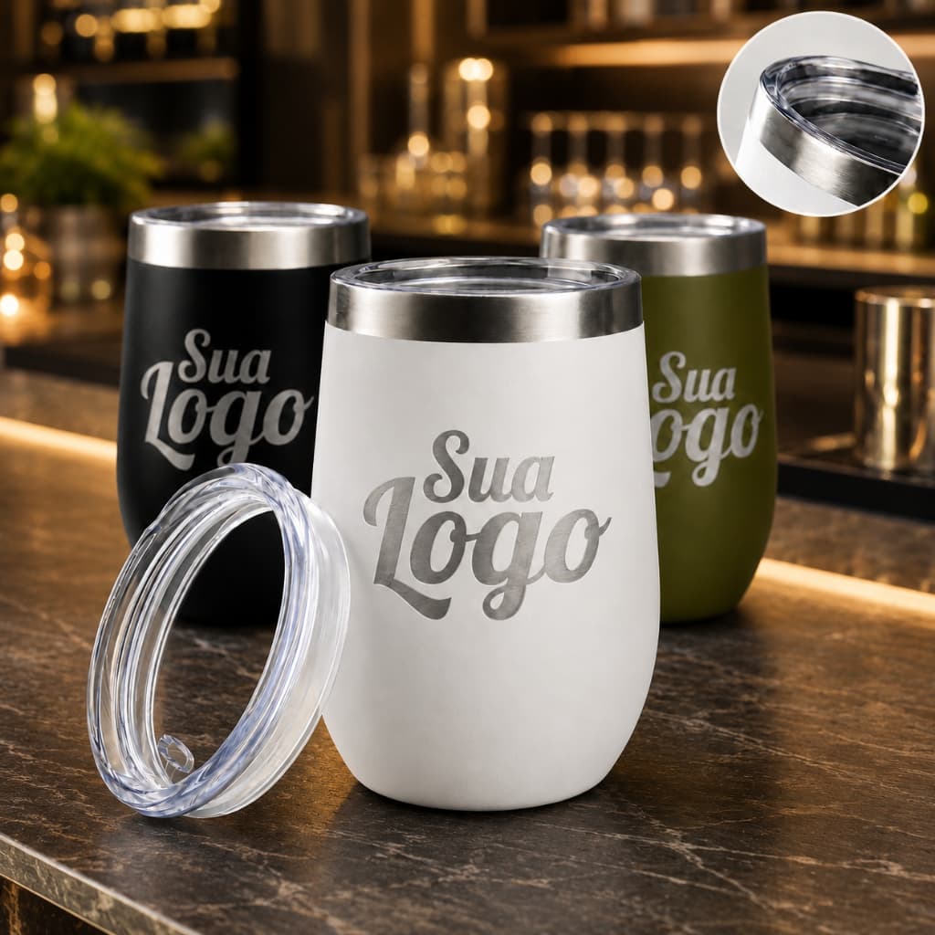 Copo Térmico Cuia Cerveja Chá Confraternização Brinde Corporativo Brinde Personalizado C/ Tampa 350ml