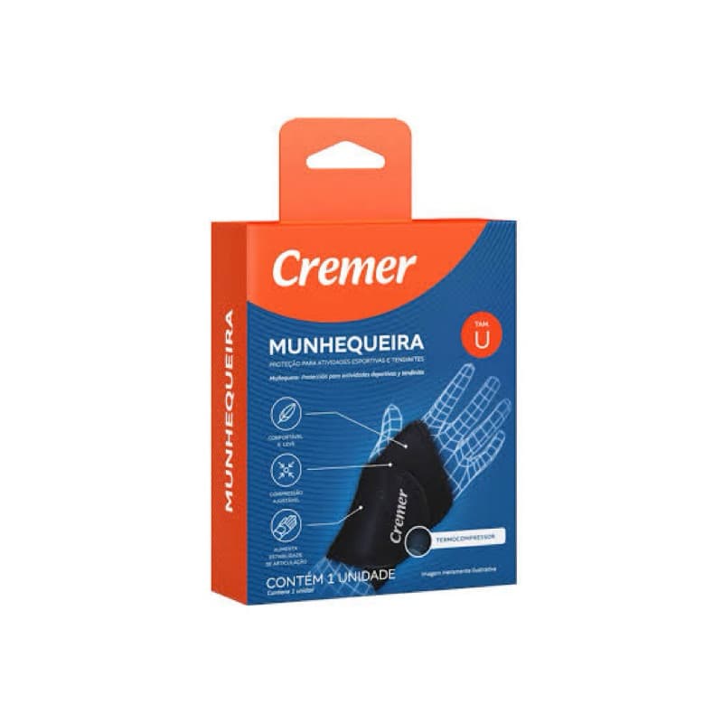 Munhequeira Ortopédica Compressão Ajustável Tamanho Único Cremer