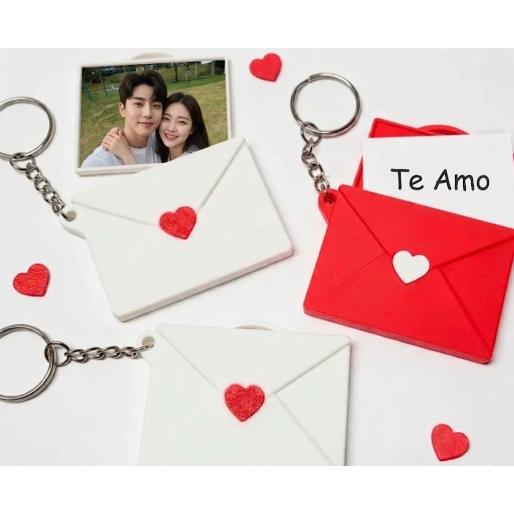KIT Chaveiro Envelope - Personalizado Com Foto ou Mensagem criativa