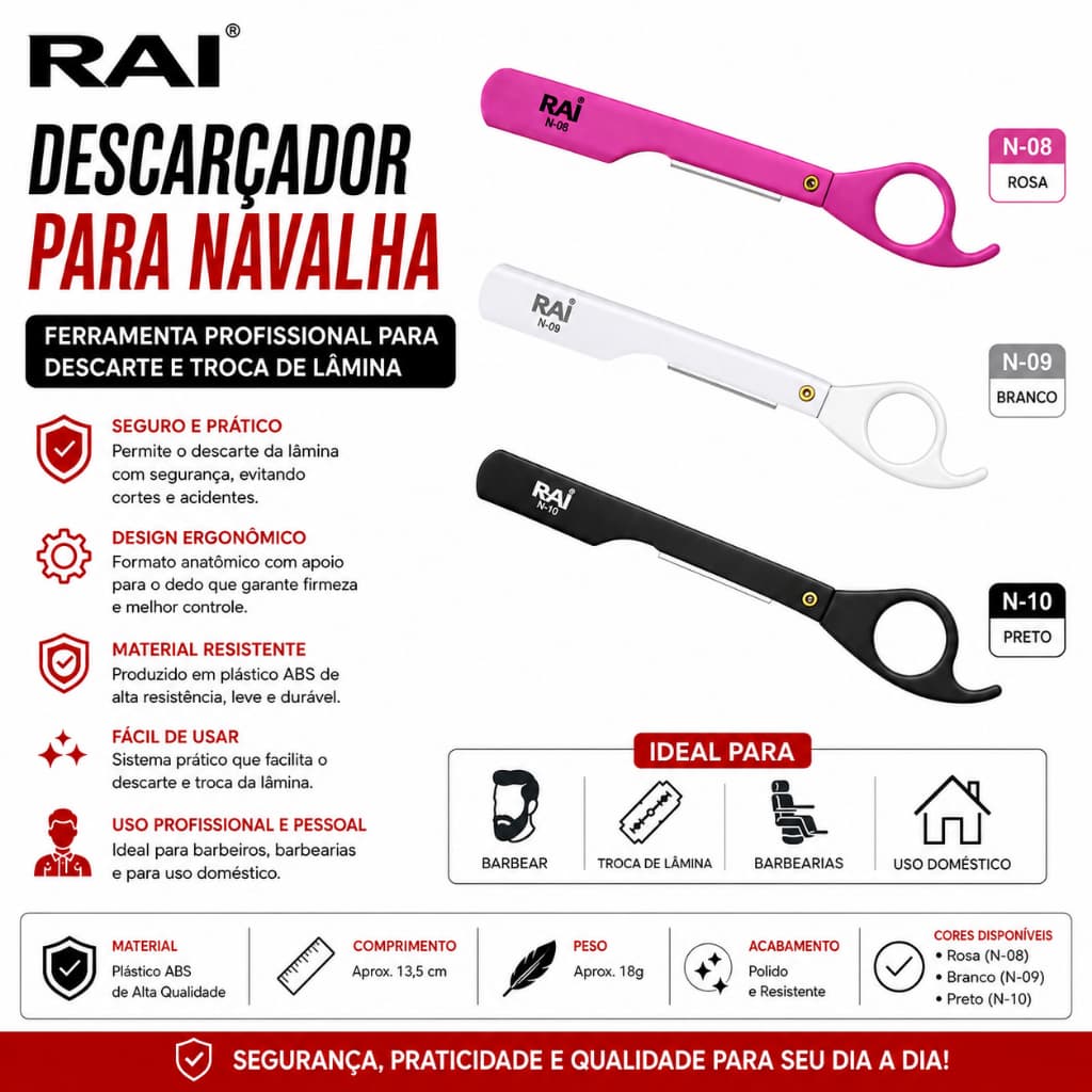 Navalha Profissional De Barbear Navalhete Barbeiro Gravata Rai Clássica