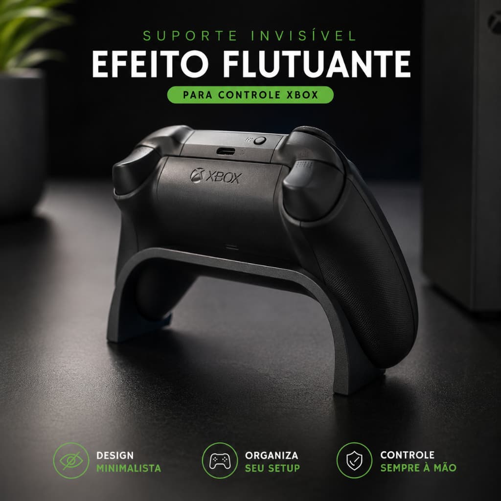 Suporte Invisível para Controle Xbox Kit 2 Unidades | Efeito Flutuante Minimalista Gamer