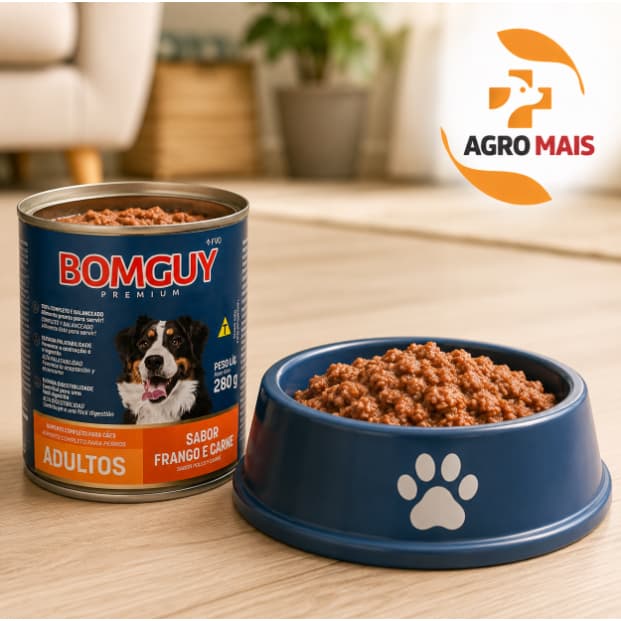 Patê Bomguy Para Cães Adultos Sabor Frango e Carne 280gr