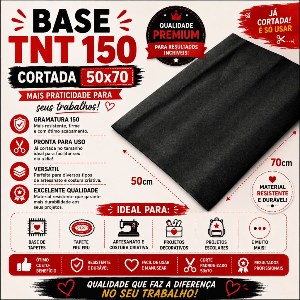 Kit 20 Base TNT 150 para Tapete | frufru 50x70 🧵- Envio imediato