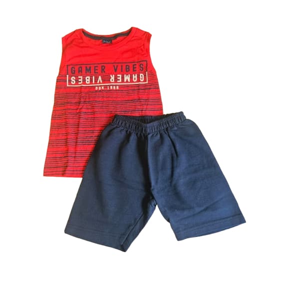 Conjunto Infantil Verão Menino Duduca Regata + Short Estampado