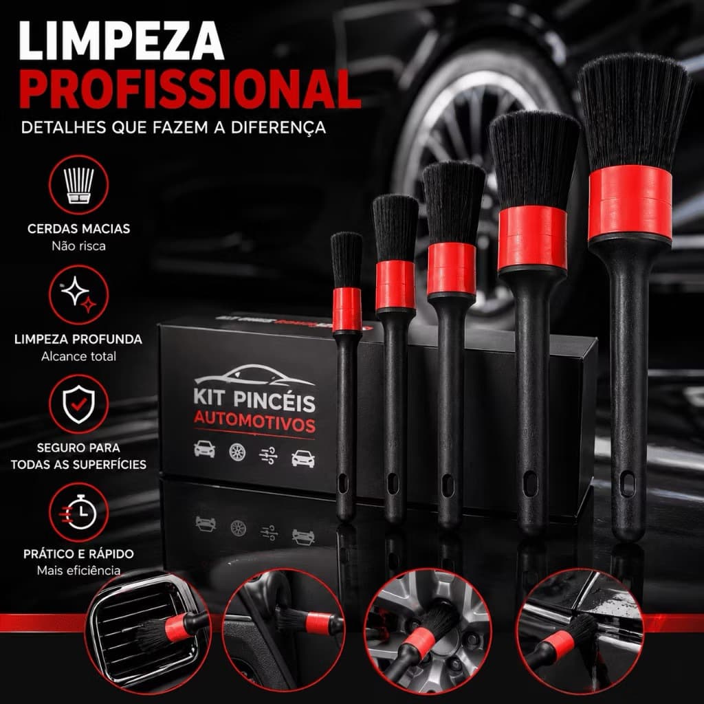 5 Peças/Conjunto Pincéis Escova Limpeza Multifuncional Rodas Automóveis Leve Interior Externo Couro Kit