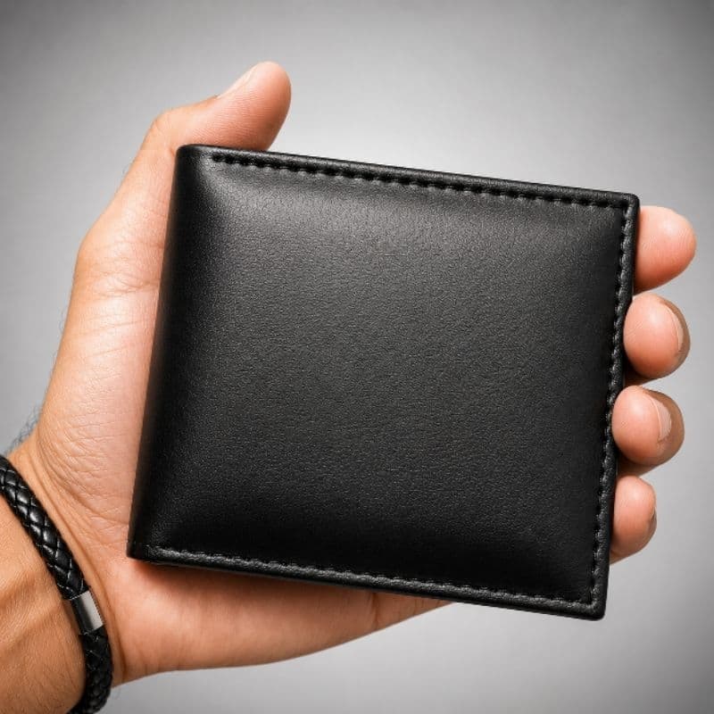Carteira Masculina Couro Sintético Lisa Preto ou Marrom